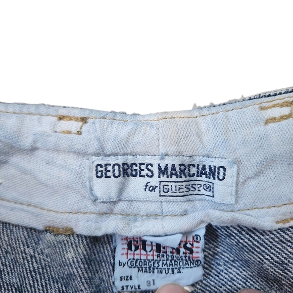 Guess Marciano Vintage Acid Wash Jeans Button Fly High Waisted Made In USA - Picture 6 of 15